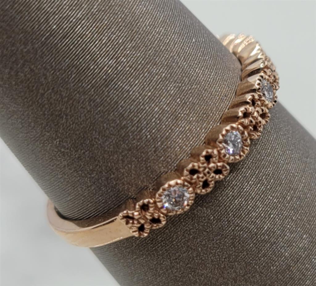 14K Rose Gold Stackable Diamond Fashion Ring