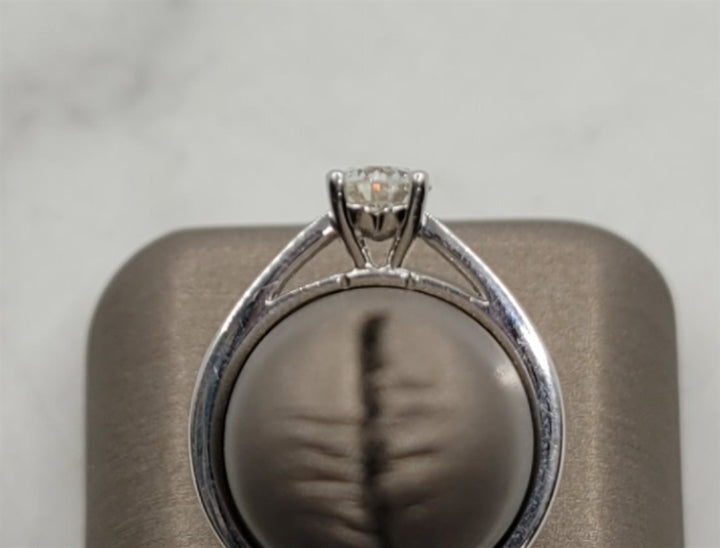 14K White Gold Channel Diamond Engagement Ring