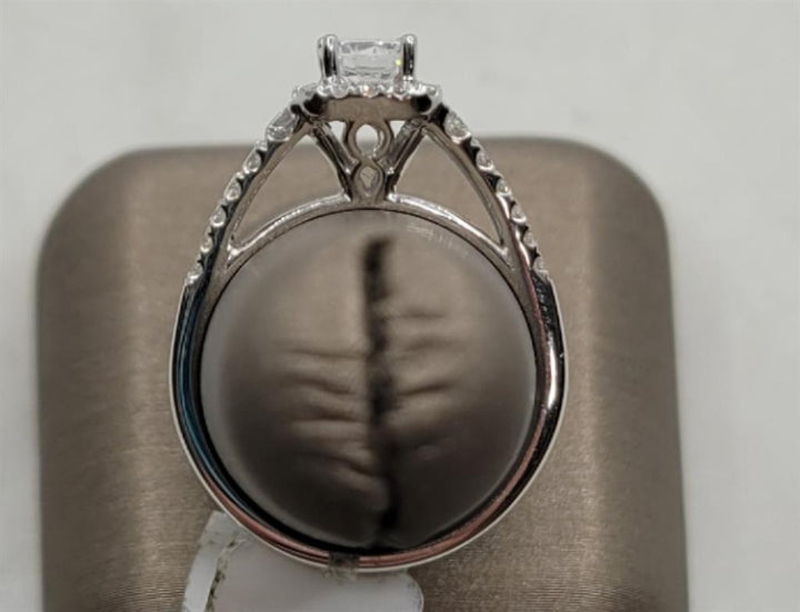 14K White Gold Halo Rego Diamond Mounting Ring