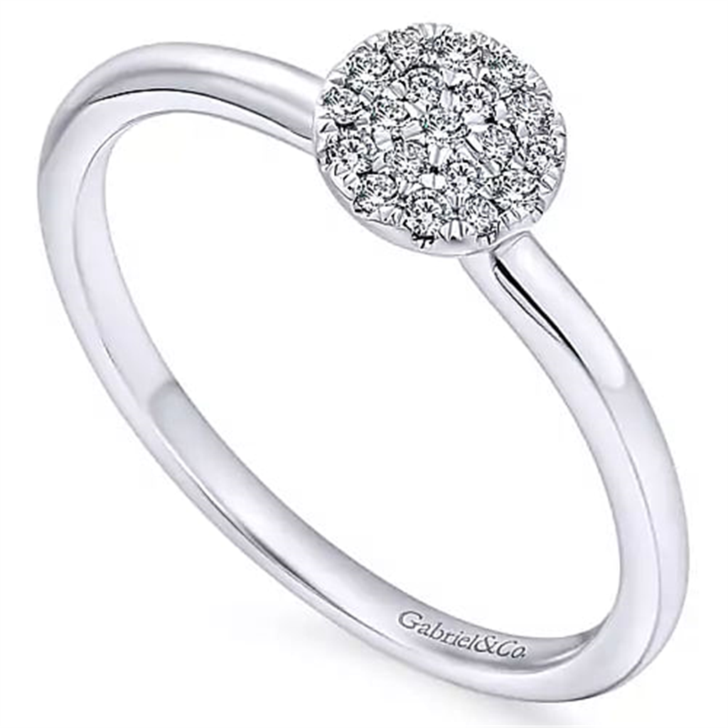14K White Gold Classic Gabriel & Co Diamond Fashion Ring