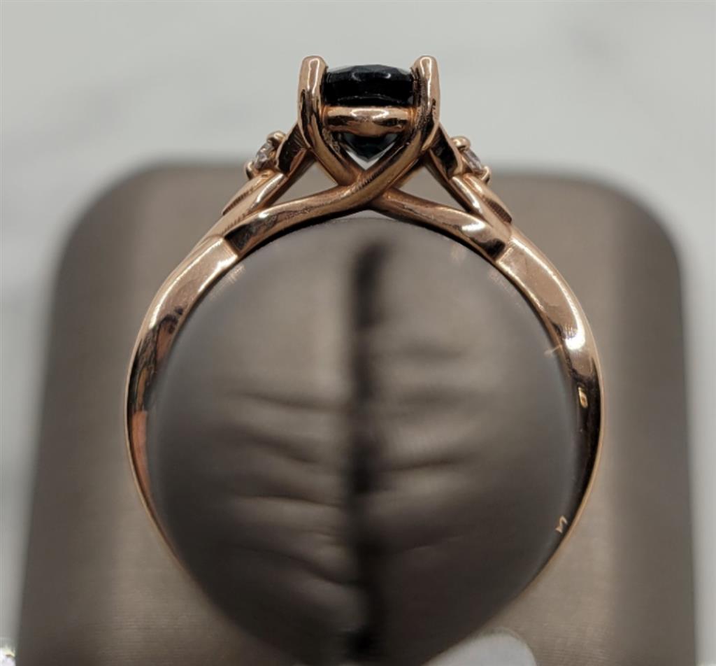 14K Rose Gold Fashion Sapphire & Diamonds Gemstone Ring
