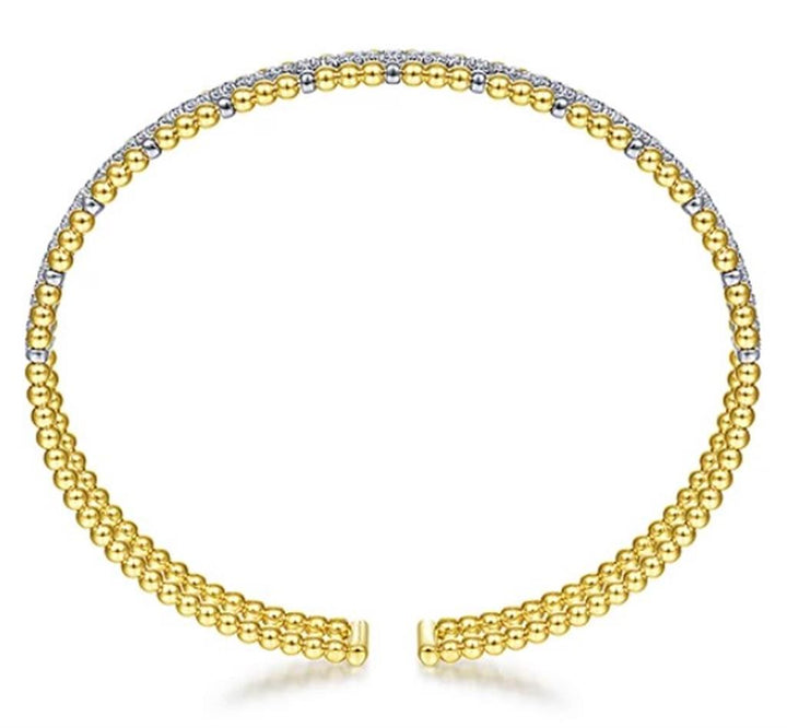 14K Two-Tone Gold Gabriel & Co. Bujukan 0.35 ctw Round cut Diamond Bracelet