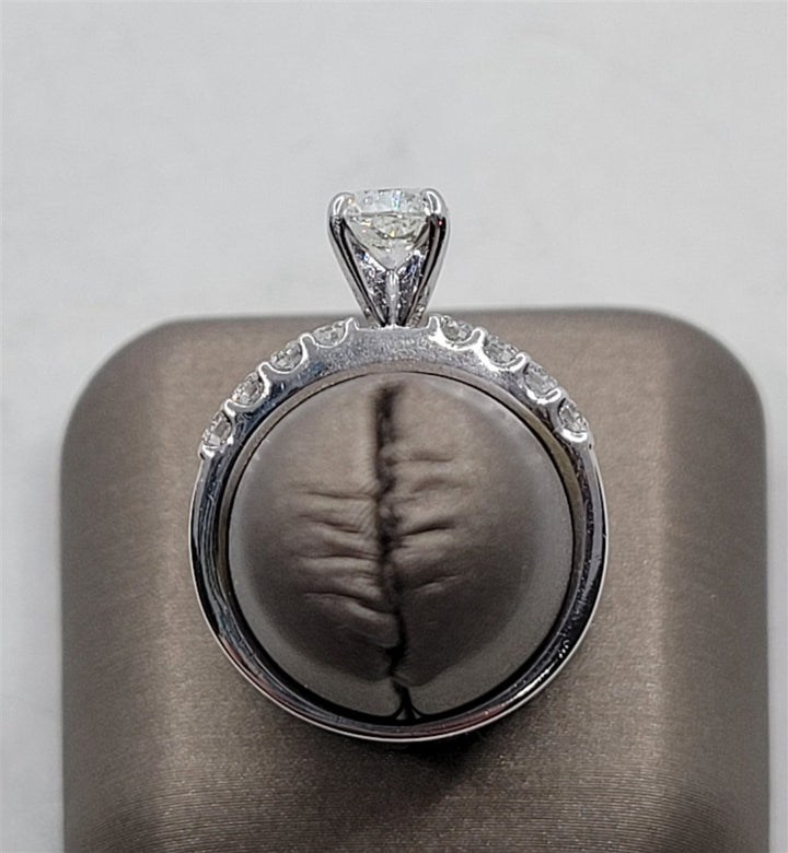 14K White Gold Classic Cushion Cut Diamond Engagement Ring