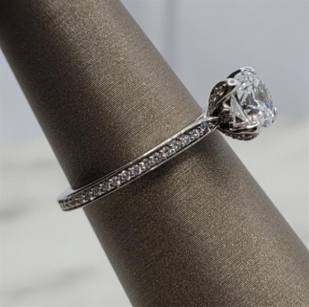 14K White Gold Classic Artcarved Diamond Mounting Ring