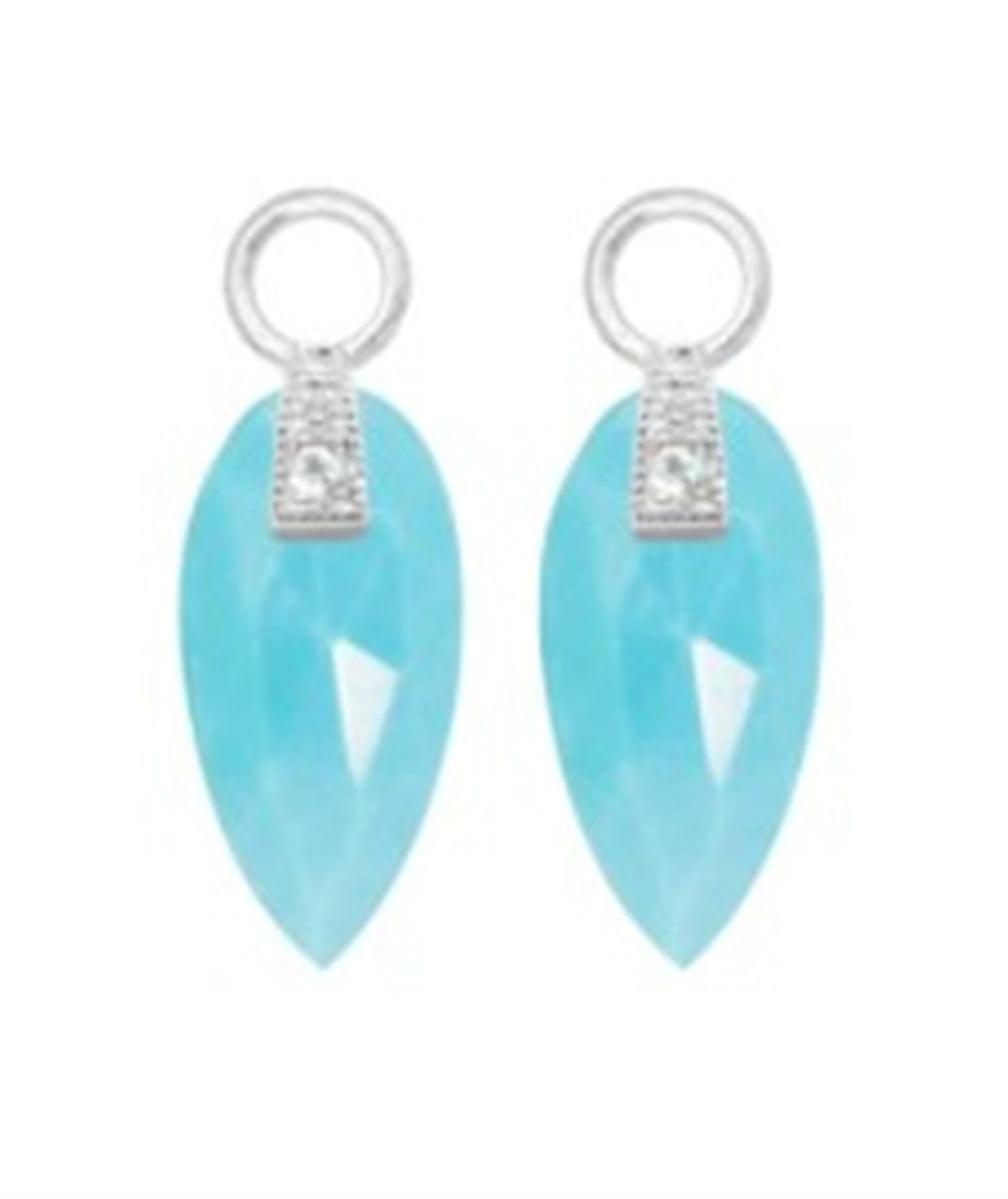 Nina Nguyen Sterling Silver 15mm "Angel Wings" Turquoise Charms