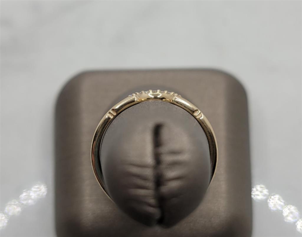 14K Yellow Gold Curved Rego Diamond Wedding Ring