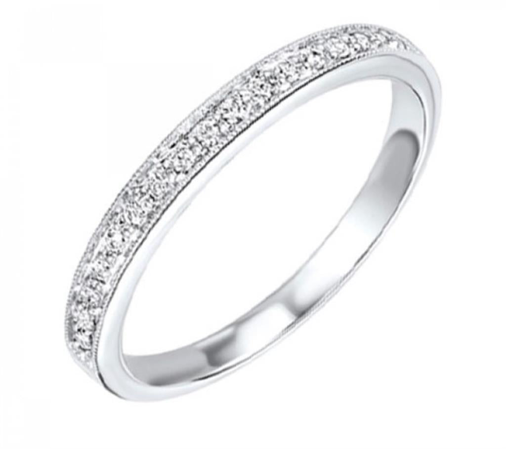 10K White Gold Stackable Diamond Fashion Ring