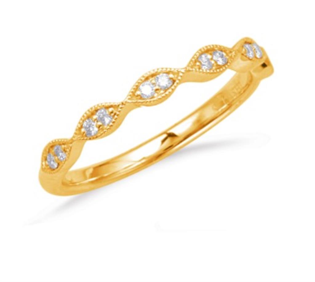 14K Yellow Gold Stackable Band S Kashi Diamond Wedding Ring