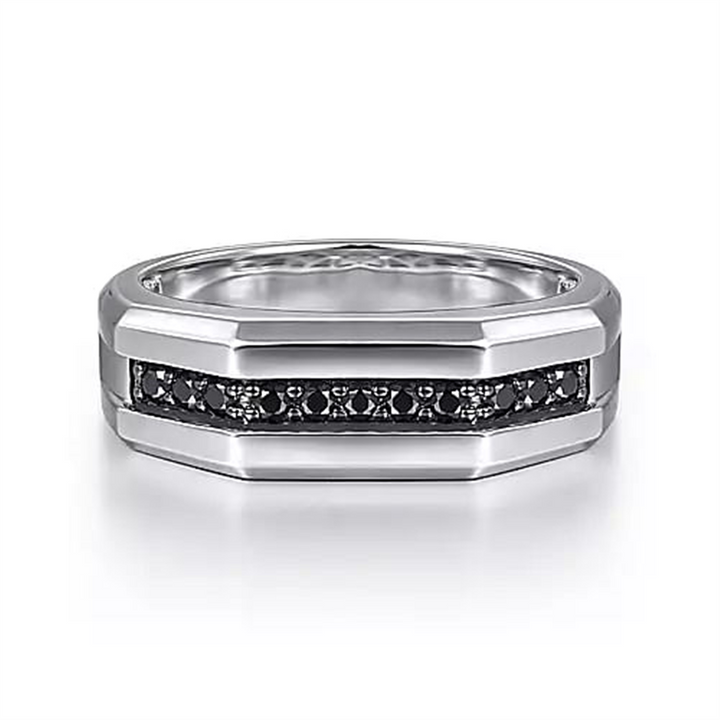 Men's Sterling Silver Gabriel & Co. Black Spinel Fashion Ring