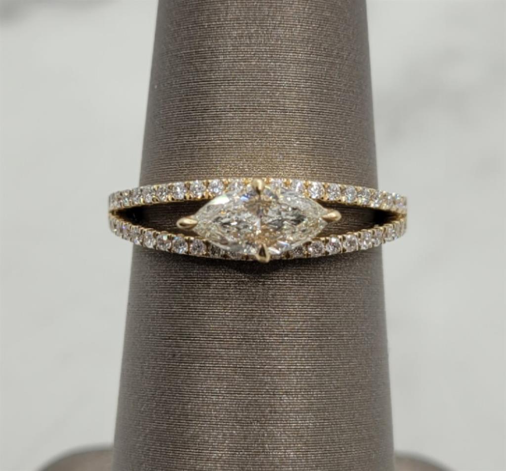 14kt outlet marquise, simulated, diamond fashion ring