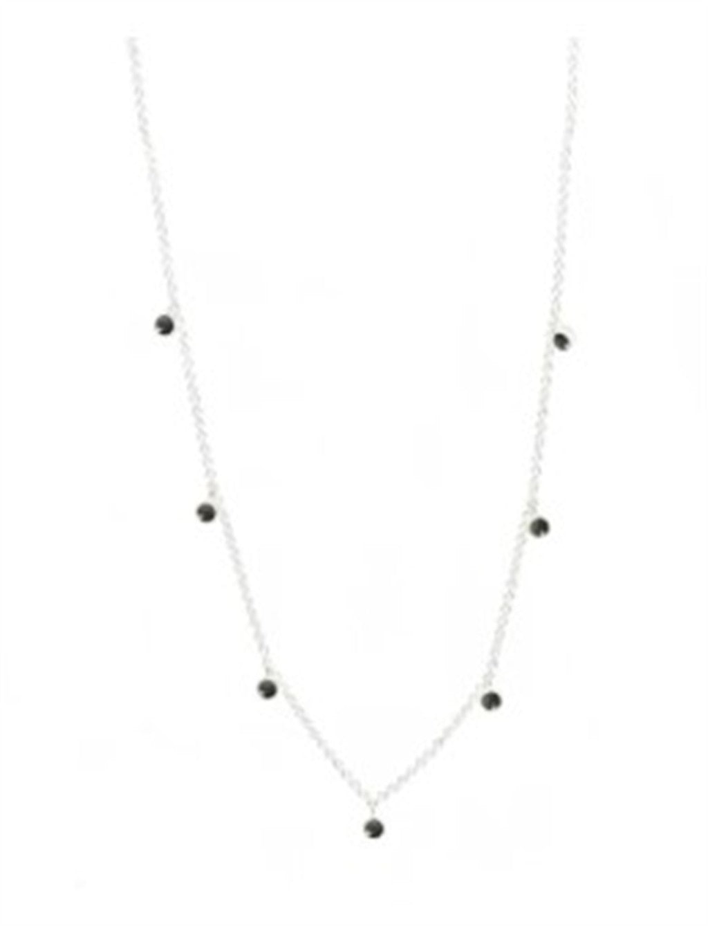 Nina Nguyen Sterling Silver Black Spinel Station Necklace