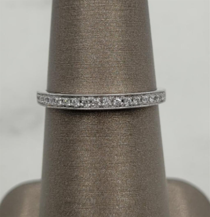 10K White Gold Stackable Diamond Fashion Ring