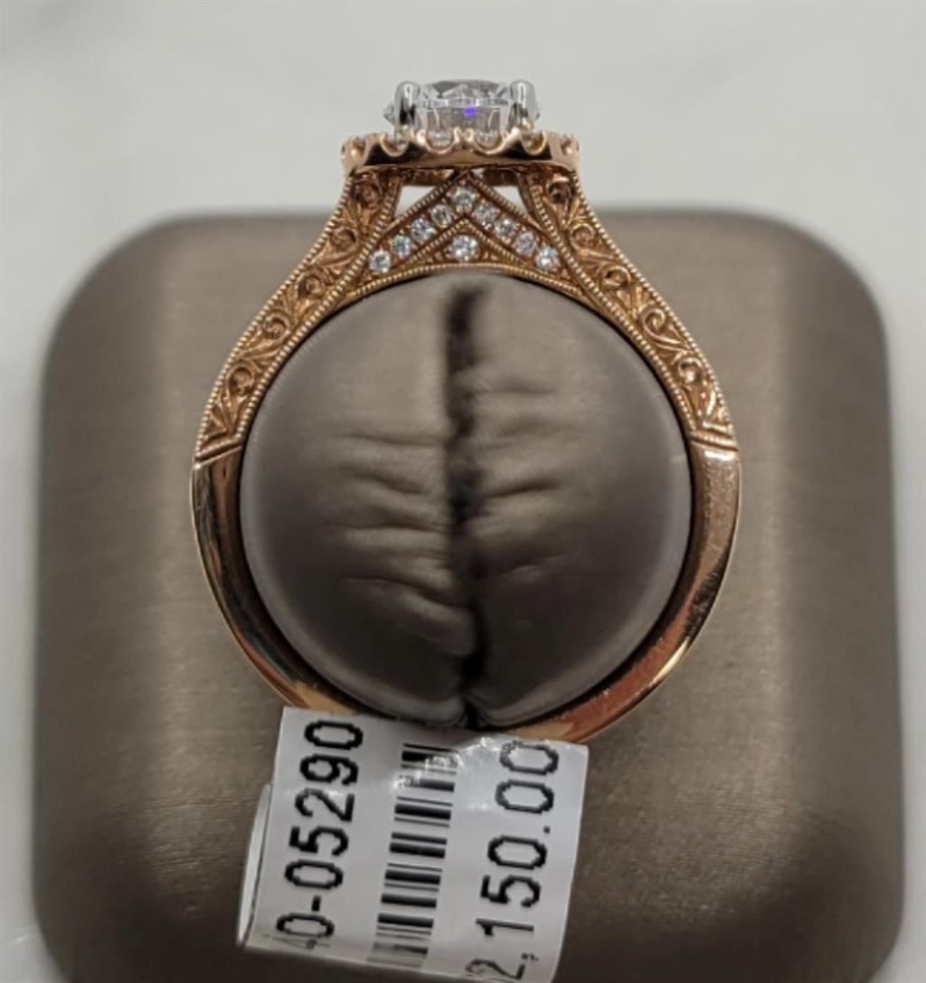 14K Rose Gold Halo Diamond Mounting Ring