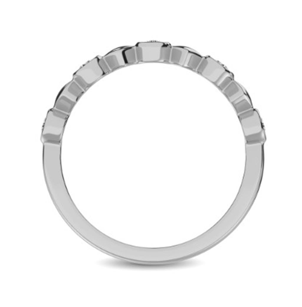 14K White Gold Stackable Gem Star Diamond Fashion Ring