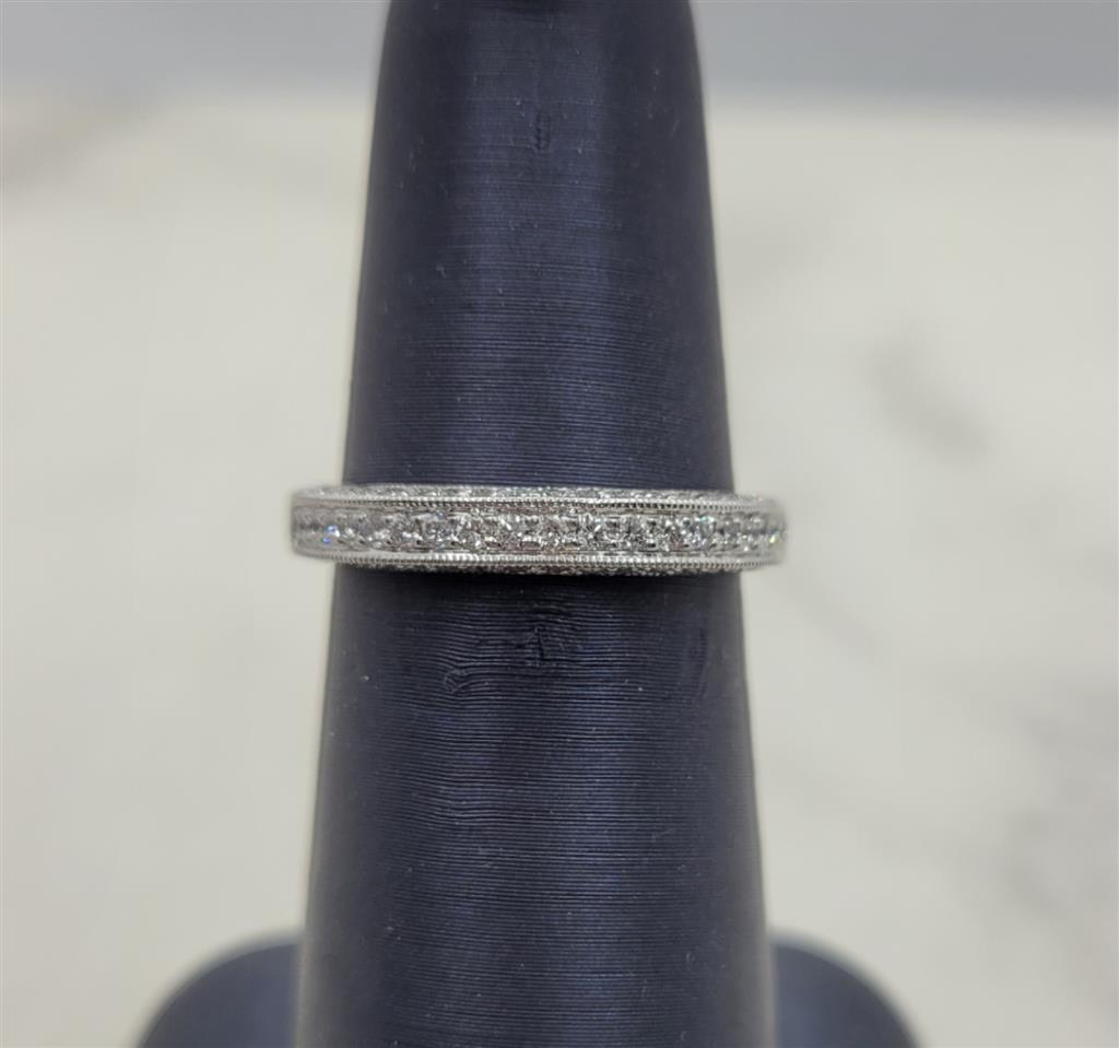 14K White Gold Diamond Vintage Wedding Ring