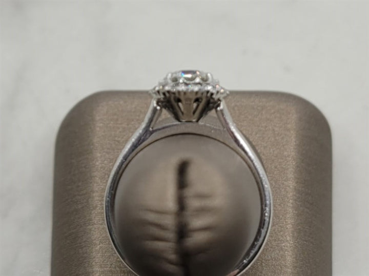 18K White Gold Halo Christopher Designs Diamond Engagement Ring