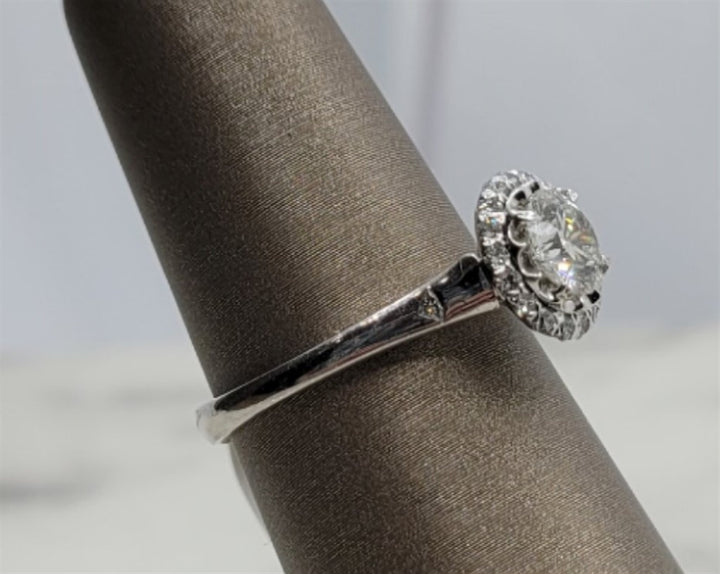 18K White Gold Halo Christopher Designs Diamond Engagement Ring