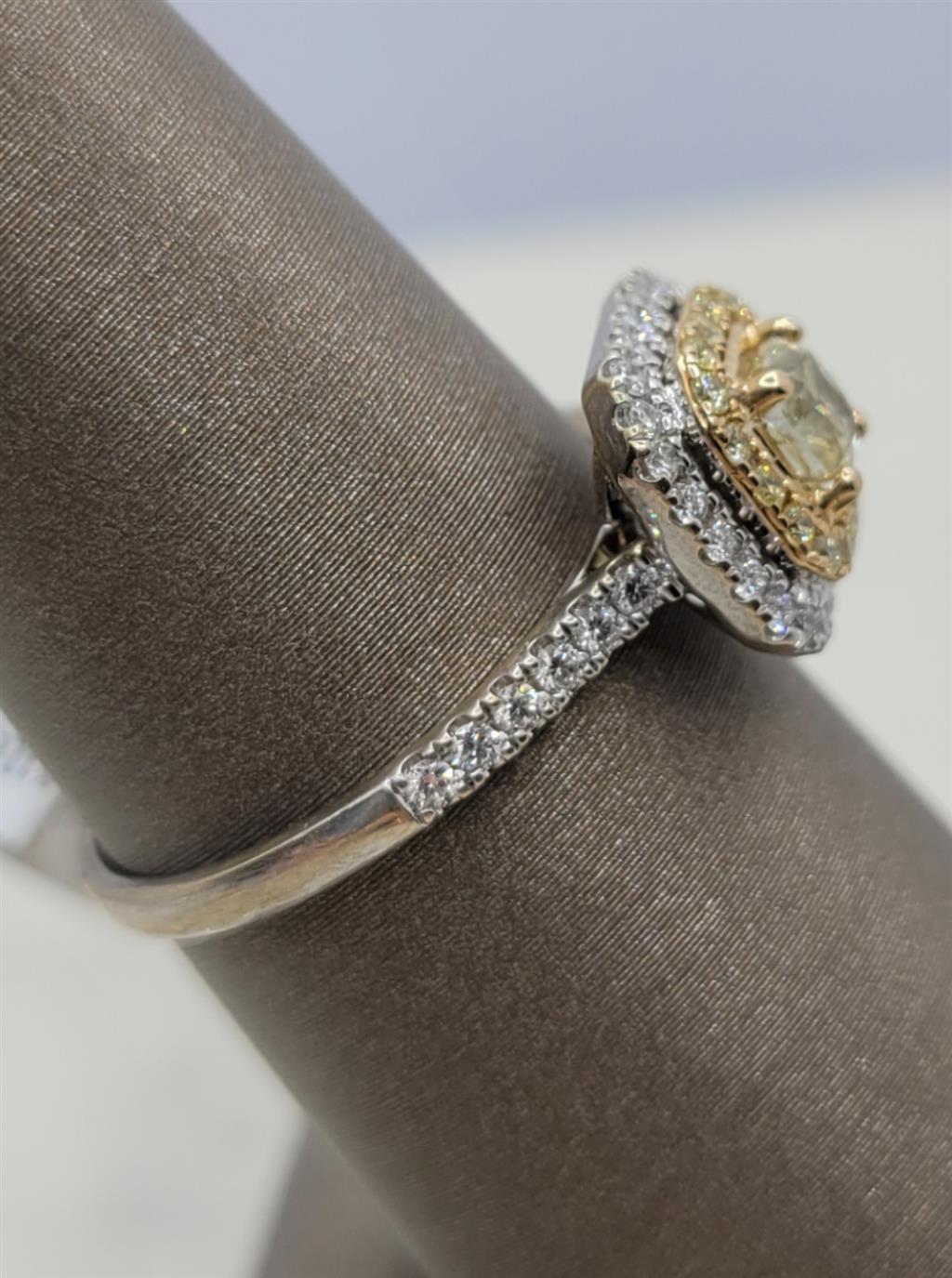 14K Two-Tone Gold Double Halo Diamond Engagement Ring