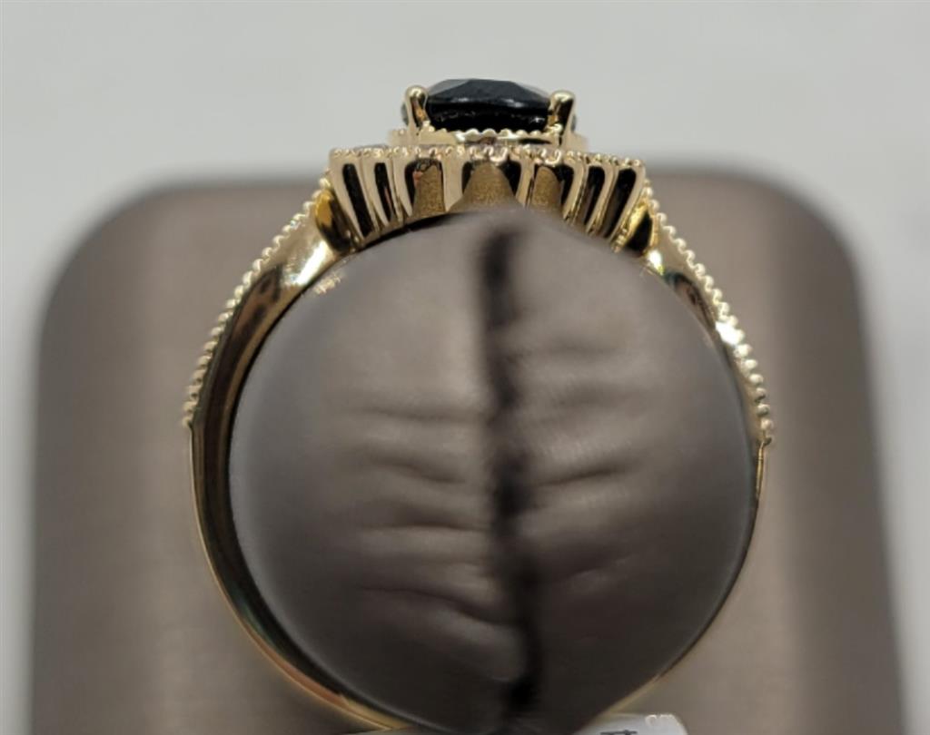 14K Yellow Gold Fashion Sapphire & Diamonds Gemstone Ring