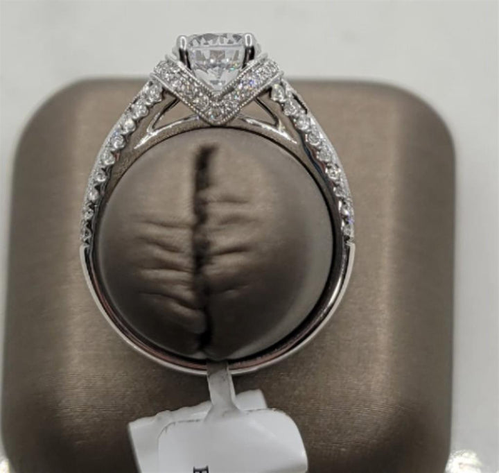 14K White Gold Vintage Diamond Mounting Ring