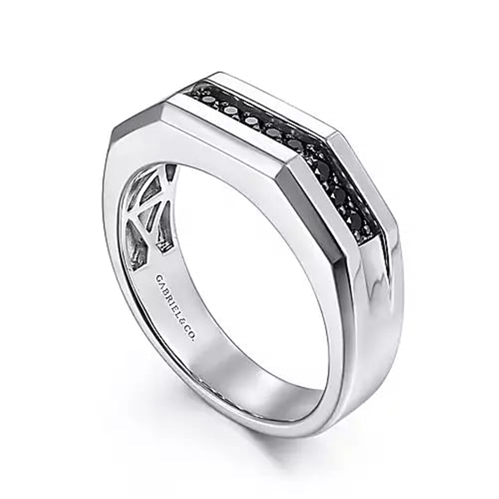 Men's Sterling Silver Gabriel & Co. Black Spinel Fashion Ring