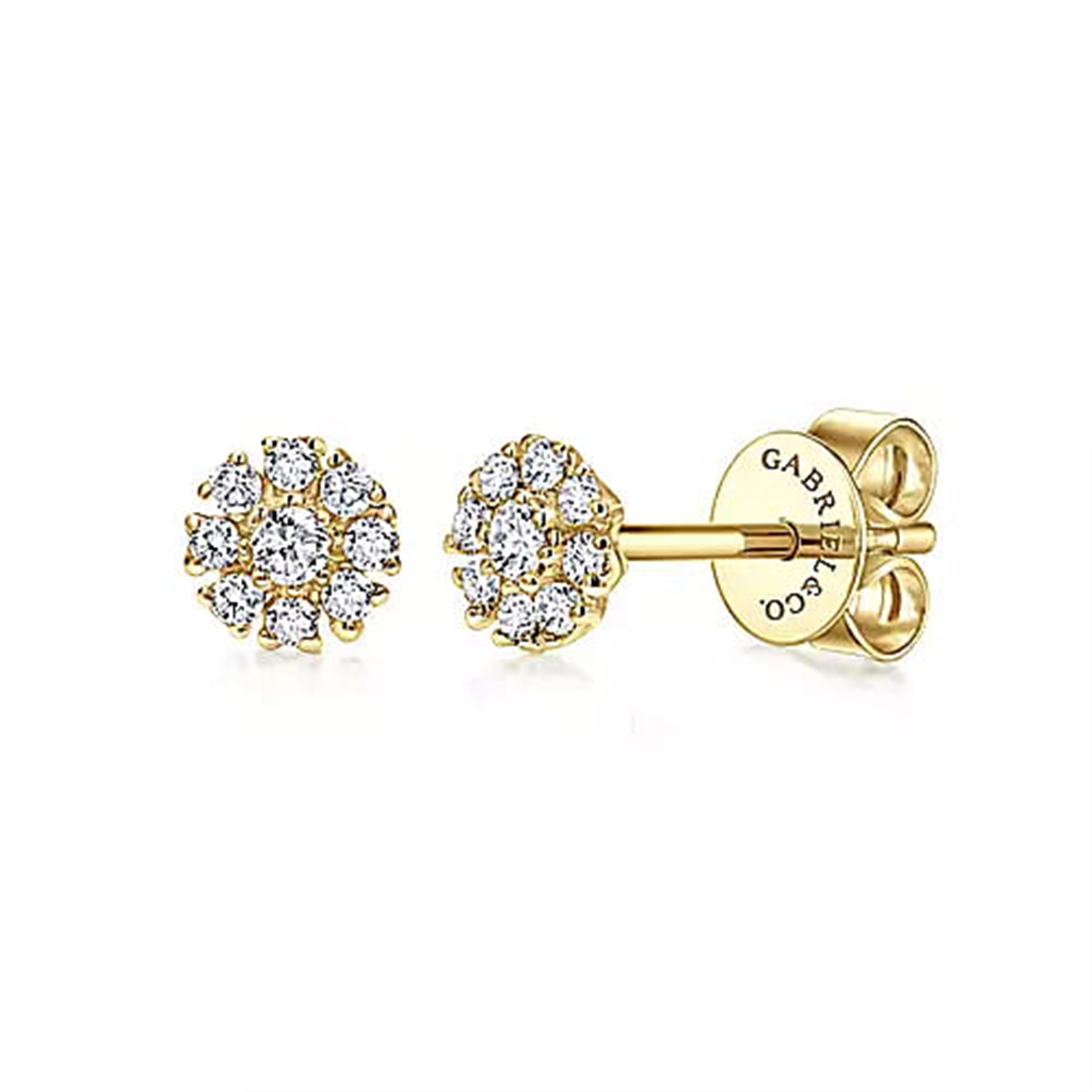 14K Yellow Gold "Gabriel & Co. " Diamond Fashion Stud Earrings