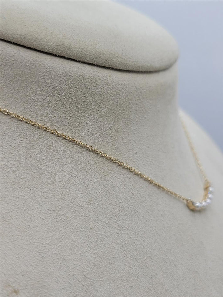 14K Yellow Gold Necklace Pearl Jewelry