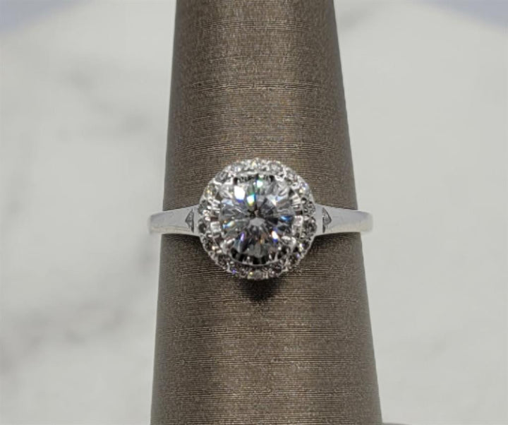 18K White Gold Halo Christopher Designs Diamond Engagement Ring