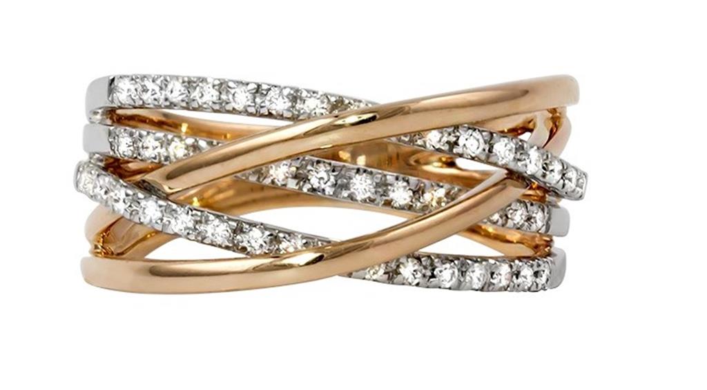 14K Two-Tone Gold Fashion Rego Diamond Fashion Ring