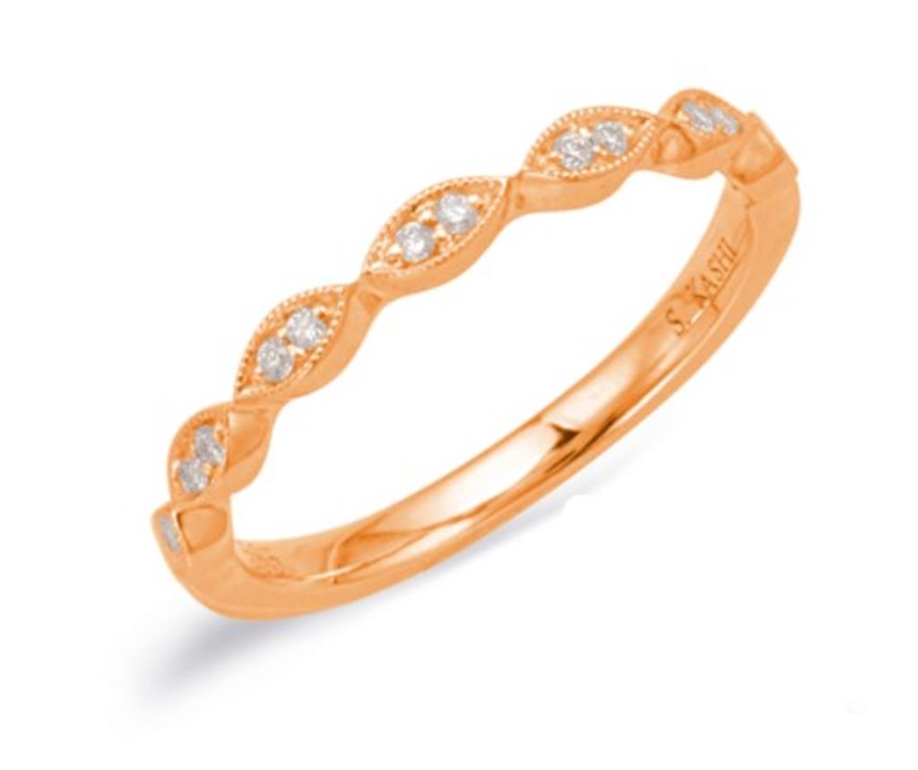 14K Rose Gold Stackable Band S Kashi Diamond Wedding Ring