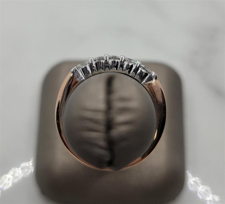 14K Two-Tone Gold Prong Set Diamond Wedding Ring