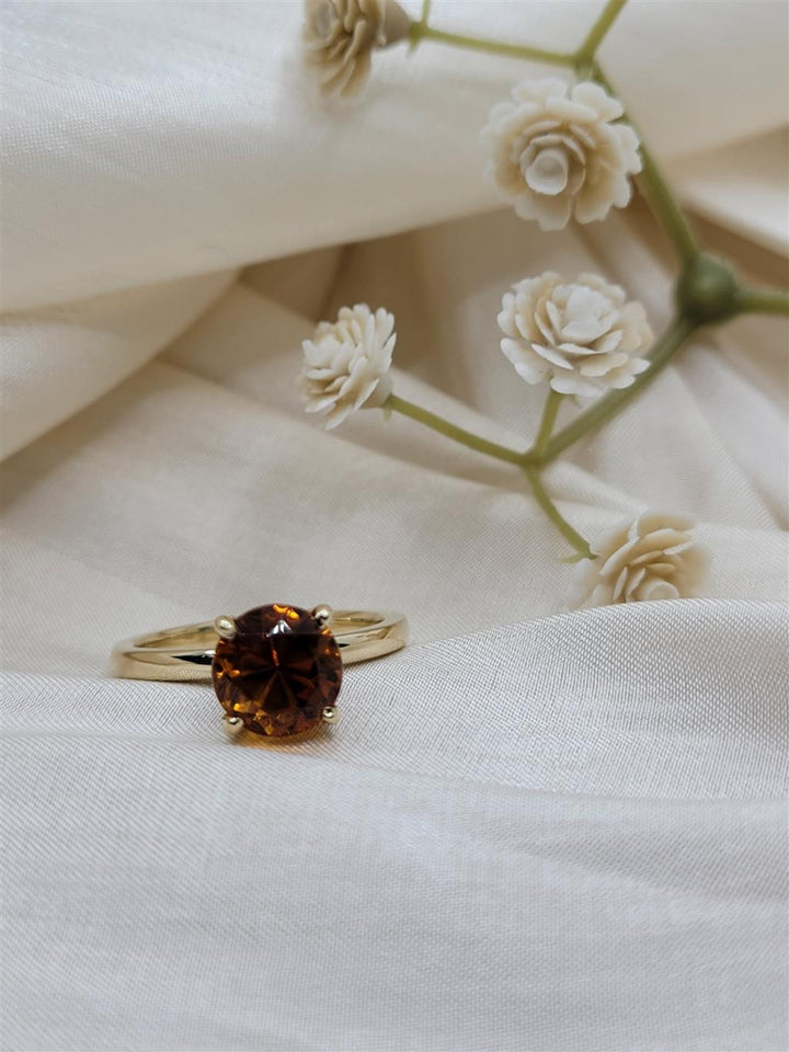 14K Yellow Gold Citrine & Diamond Fashion Ring