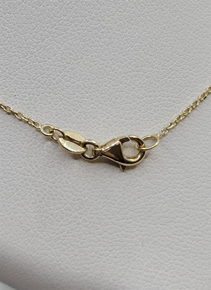 20" Adj 14K Yellow Gold Engravable Circle Pendant Necklace