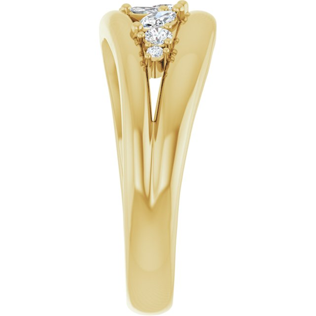 14K Yellow 1/3 Ctw Natural Diamond Negative Space Ring