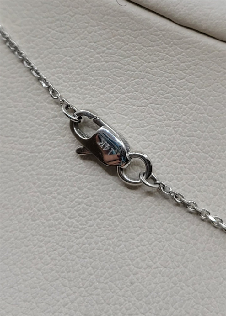 15.5" 14K White Gold Diamond Cross Pendant Necklace