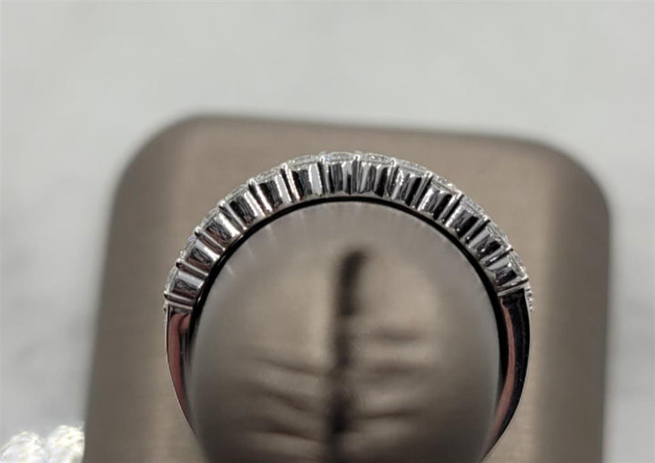 14K White Gold Wide Band Diamond Fashion Ring