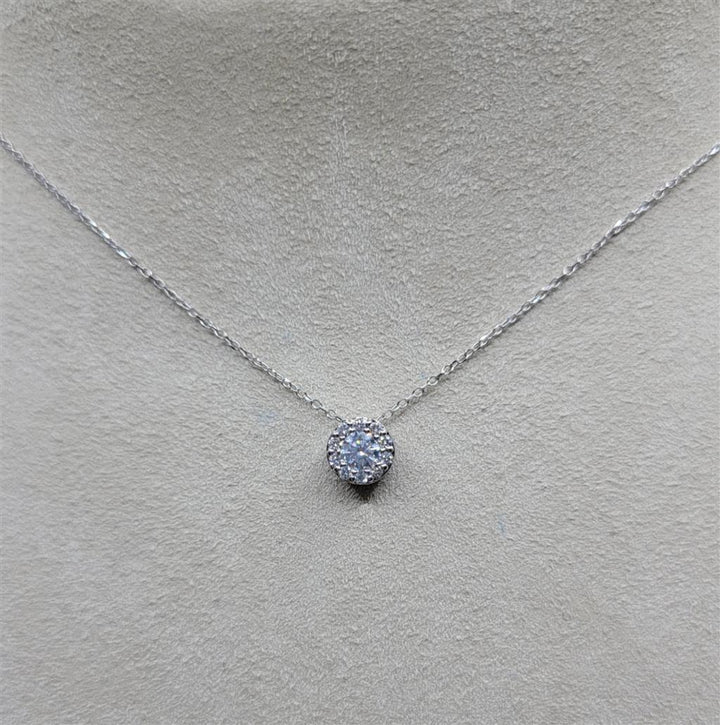 14K White Gold 0.17 ctw Round cut Diamond Necklace