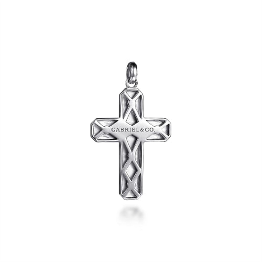 Sterling Silver "Gabriel & Co." Brushed Cross Pendant