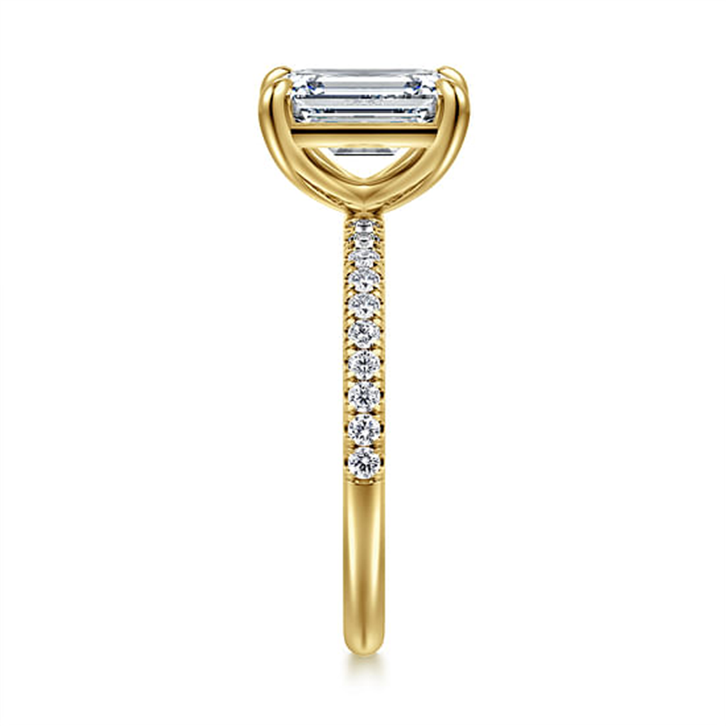 14K Yellow Gold Classic Diamond Engagement Ring Mounting