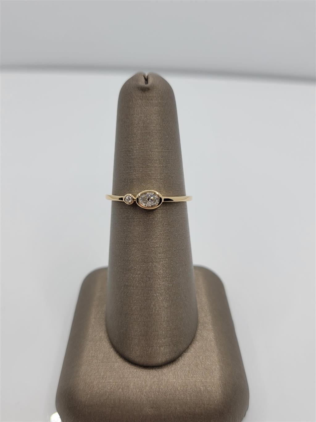 14K Yellow Gold Double Stone Diamond Fashion Ring