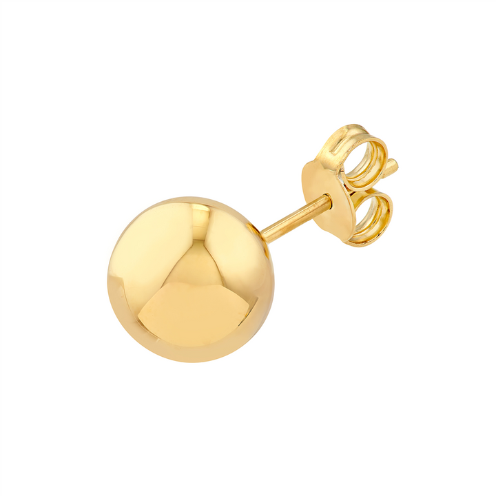 14K Yellow Gold 10mm Hollow Ball Stud Earrings