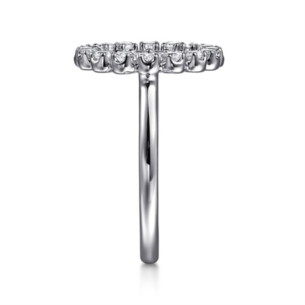 14K White Gold Gabriel And Co Diamond Fashion Open Circle Ring