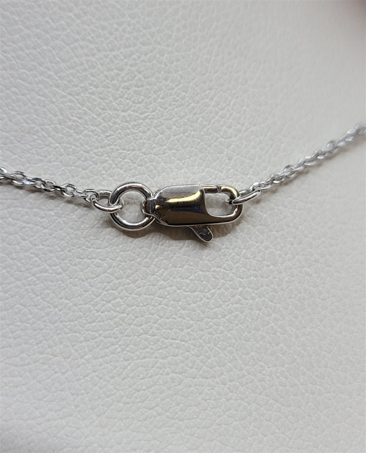 15.5" 14K White Gold Petite Diamond Cross Necklace