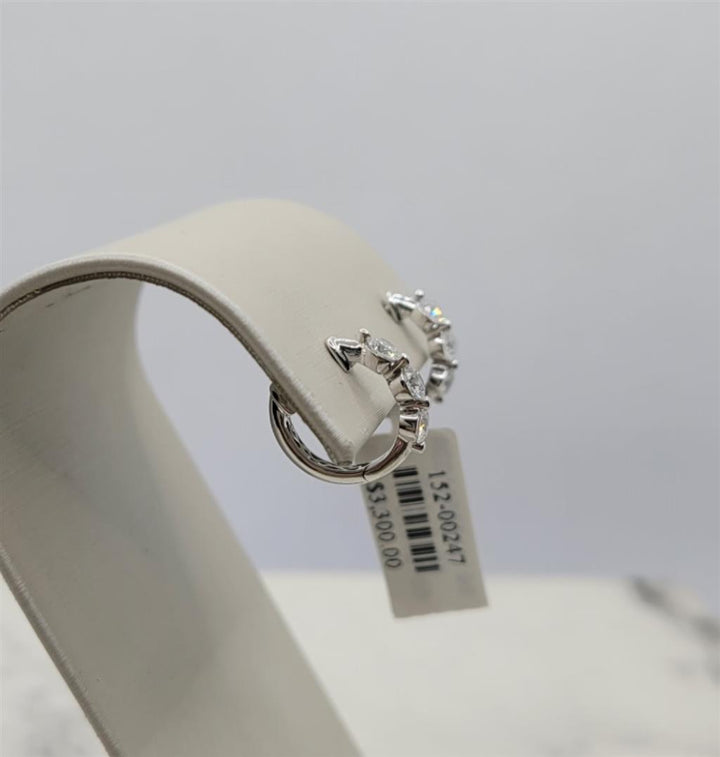 14K White Gold "Arya's" Diamond Huggies Earrings