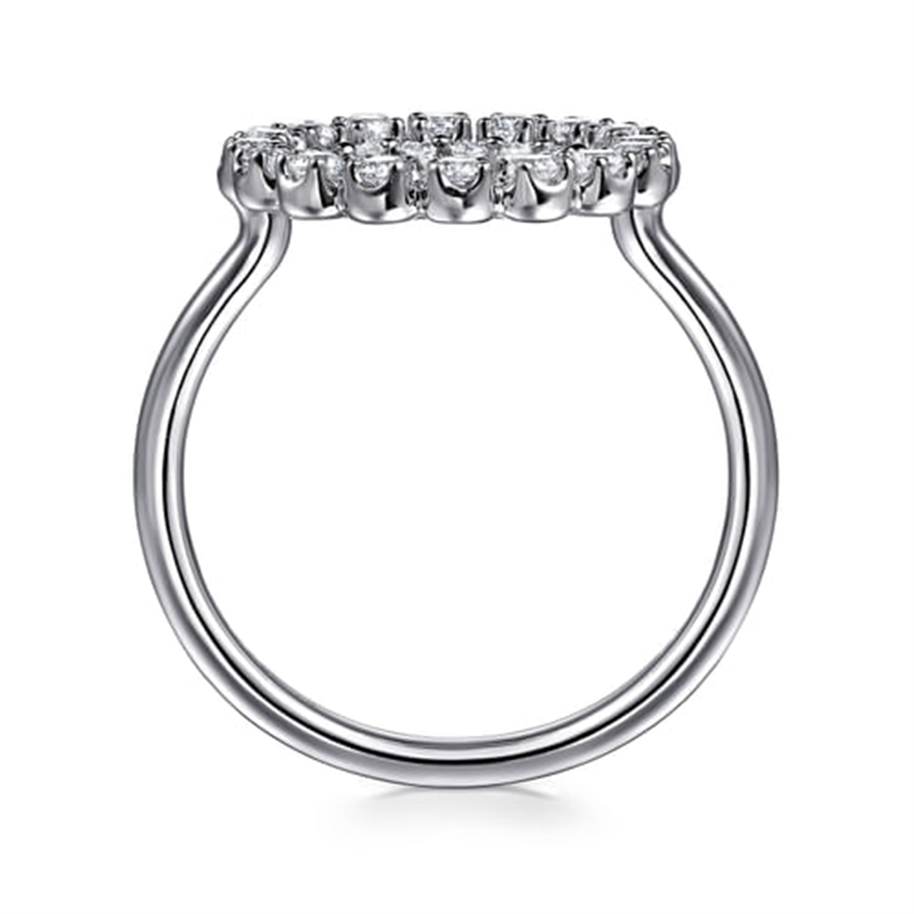 14K White Gold Gabriel And Co Diamond Fashion Open Circle Ring