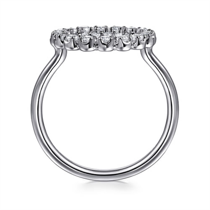 14K White Gold Gabriel And Co Diamond Fashion Open Circle Ring
