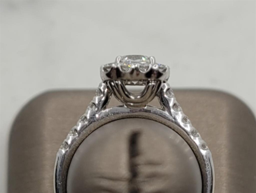 18K White Gold Halo Christopher Designs Diamond Engagement Ring