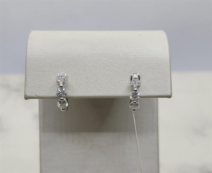 14K White Gold "Arya's" Diamond Huggies Earrings