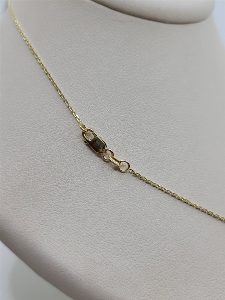 18" 14K Yellow Gold Custom Designed Oval Cut Emerald Pendant Necklace