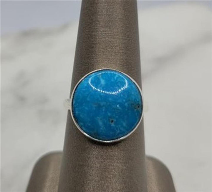 Sterling Silver Turquoise Solitaire  Ring